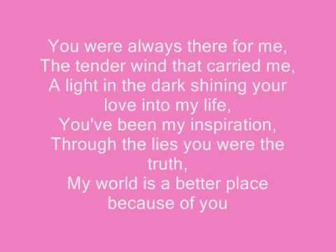 celine dion -because you loved me (lyrics) - YouTube