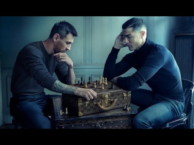 Behind the Scene Cristiano Ronaldo & Lionel Messi Playing chess Photoshot, Louis  Vuitton