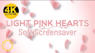 4K Beautiful Light Pink Hearts - Soft Screensaver - No sound - Butterfly Wallpaper Background 4KUHD screenshot 5