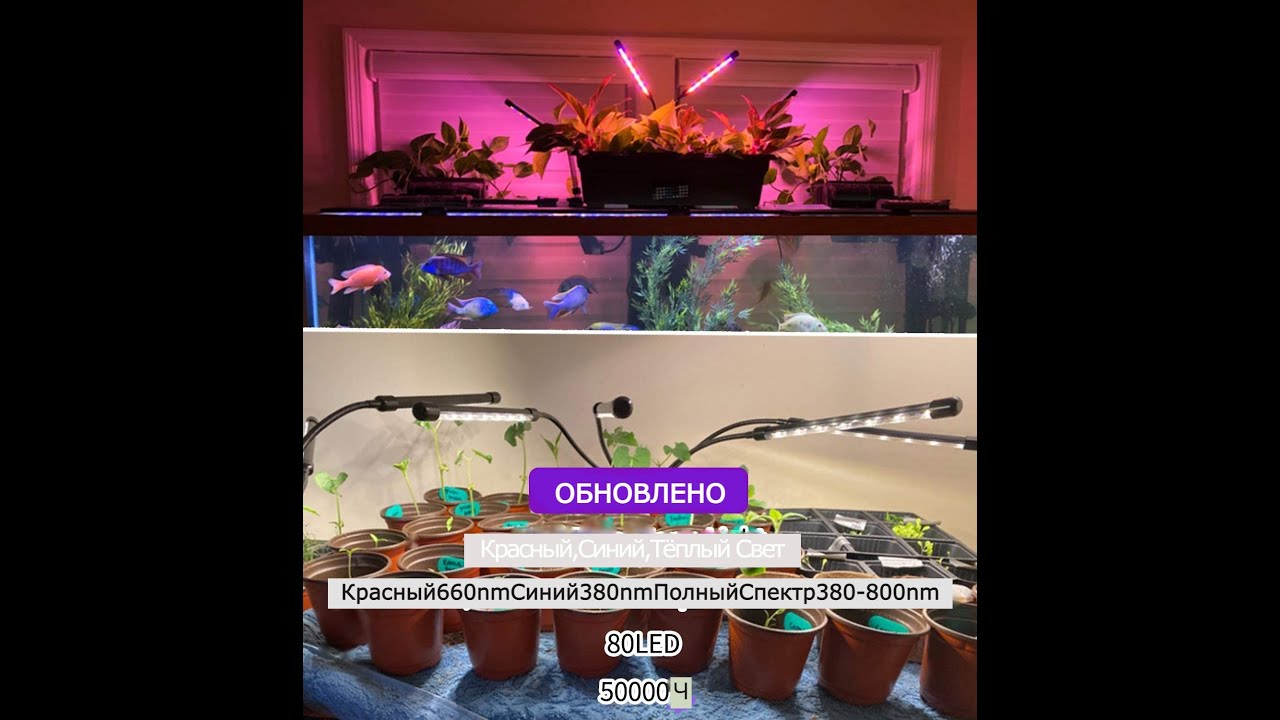 Фитолампа Grow Light. 4 Ветки.