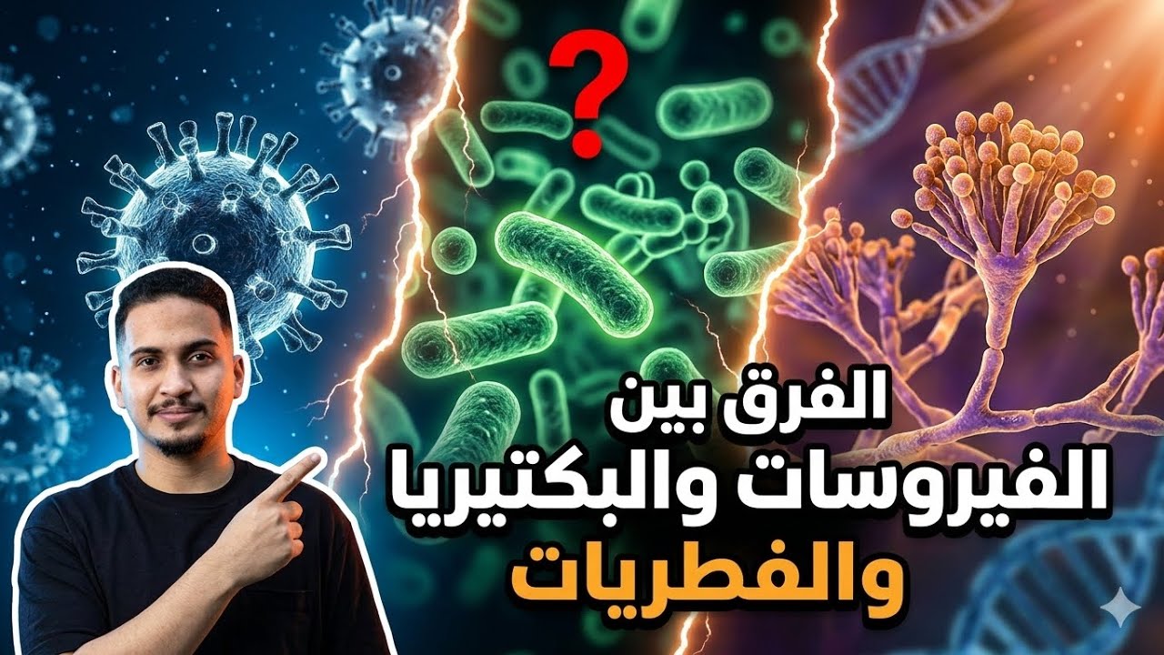 الباب الأول / الفرق بين البكتيريا والفايروسات والفطريات د.سعد العكاري