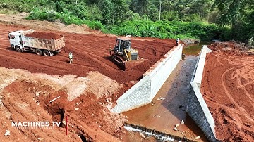 Part 5 Successful Bulldozer Building Road Complete First Layer Base Of Side Bridge Land Filling Up