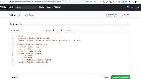 Change a secret gist to public.