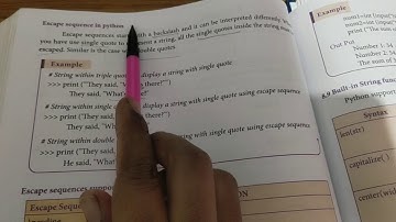 XIIth CS CHAPTER 8(ESCAPE SEQUENCE IN PYTHON)