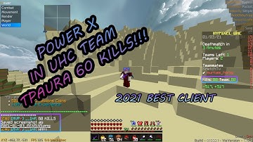 Hacking on Hypixel UHC with PowerX || 60Kills ||  Infinite Aura  Infinite Fly, TP || 010321 UPDATE!
