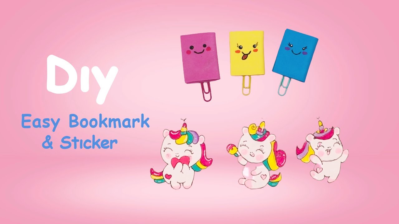 Unicorn Stickers \u0026 Funny Bookmarks The Cutest DIY Crafts Ever #craft #school #diy #sticker