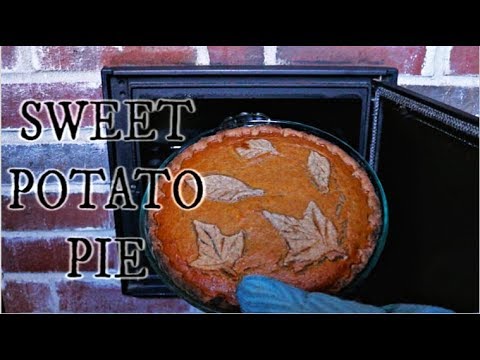 cooking-sweet-potato-pie-in-a-masonry-heater