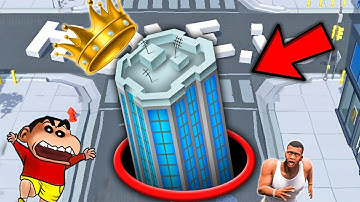 SHINCHAN vs PINCHAN EAT THE ENTIRE MAP IN HOLE.IO | Franklin shinchan hole io in hindi gameplay