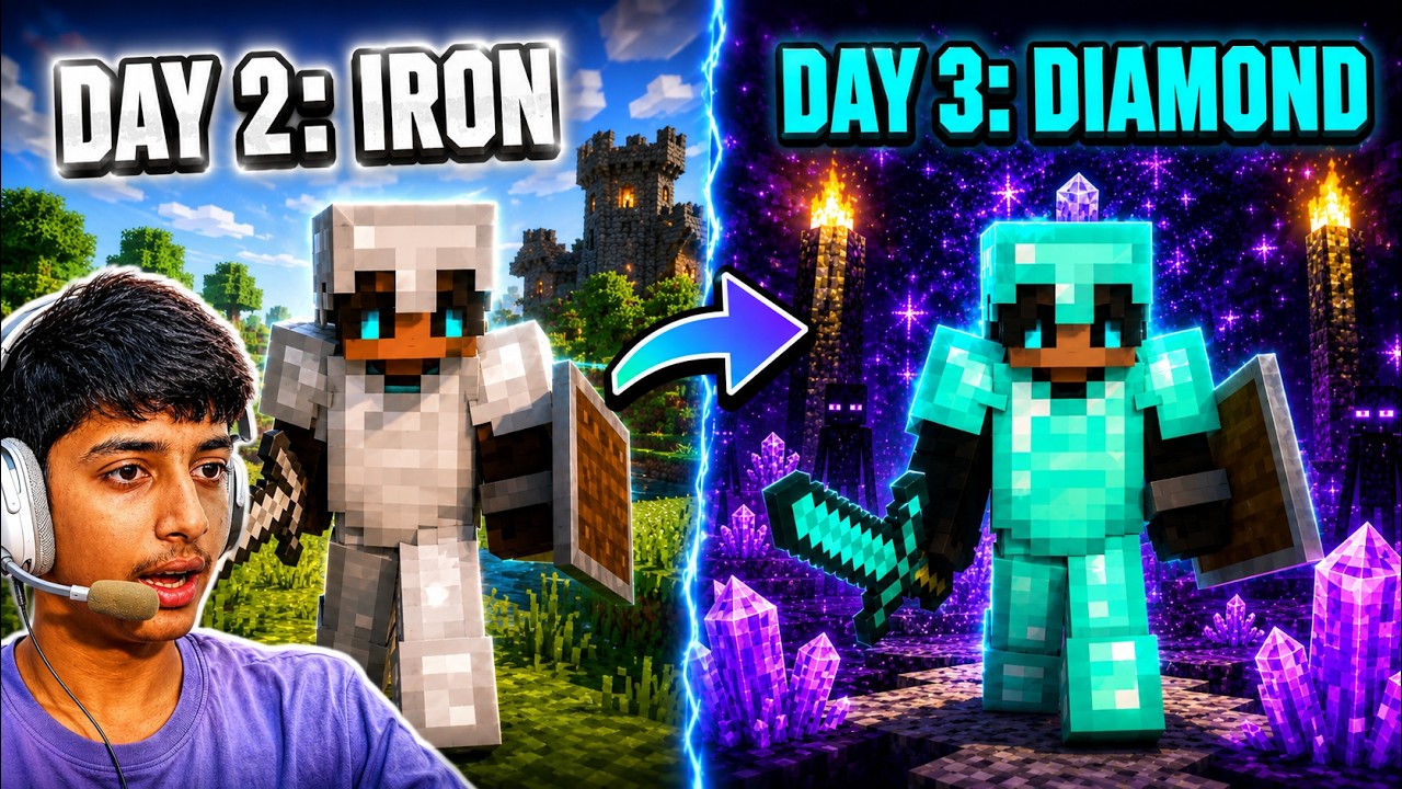 I Got FULL DIAMOND Armor in Just 3 Days! 💎 | Minecraft Gameplay #2 ...