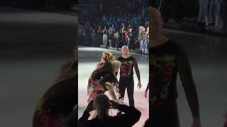 Amber giving alysa a piggyback ride during stars on ice finale in Albany New York! #alysaliu