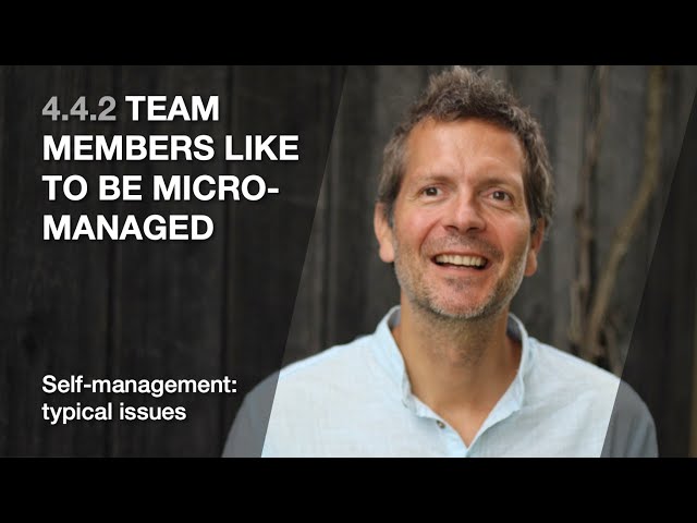 4.4.2 Team members like to be micro-managed (Self-management: typical issues) class=