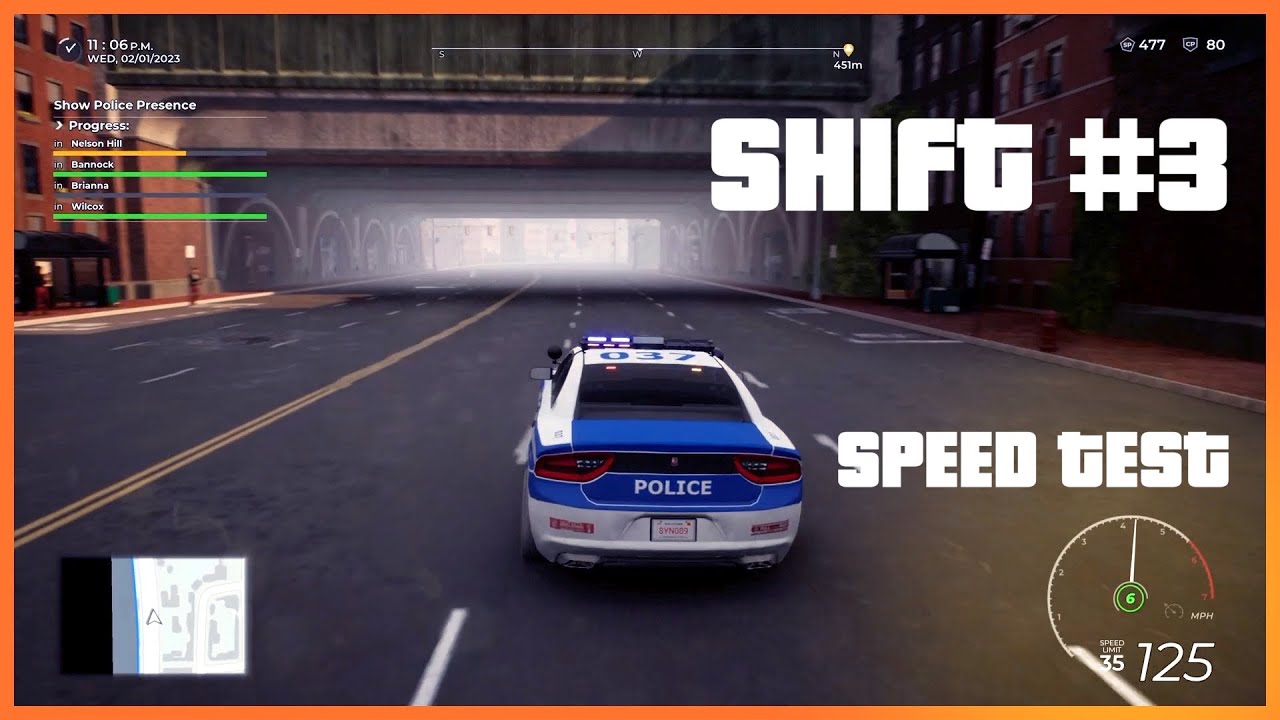 Police Simulator (PS5) DODGE CHARGER SPEED TEST - Shift #3