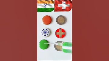 India 🇮🇳 Switzerland 🇨🇭| Creative Coin Art | Unity Through Art 🎨✨ #art #trending #shorts #patriotism