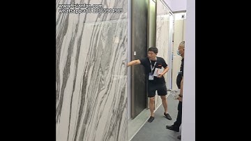 Push-pull display stand polished board floor-to-ceiling stone sample exhibition hall design