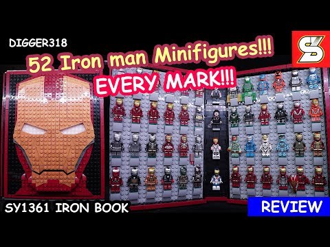 Lego Marvel Iron Man Book Sheng Yuan Bootleg SY1361 52 Minifigures! Review  4K - YouTube