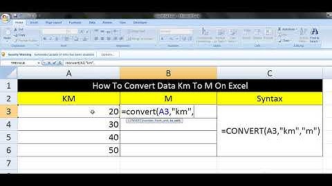 How To Convert Data Kilometer To Meter On Excel