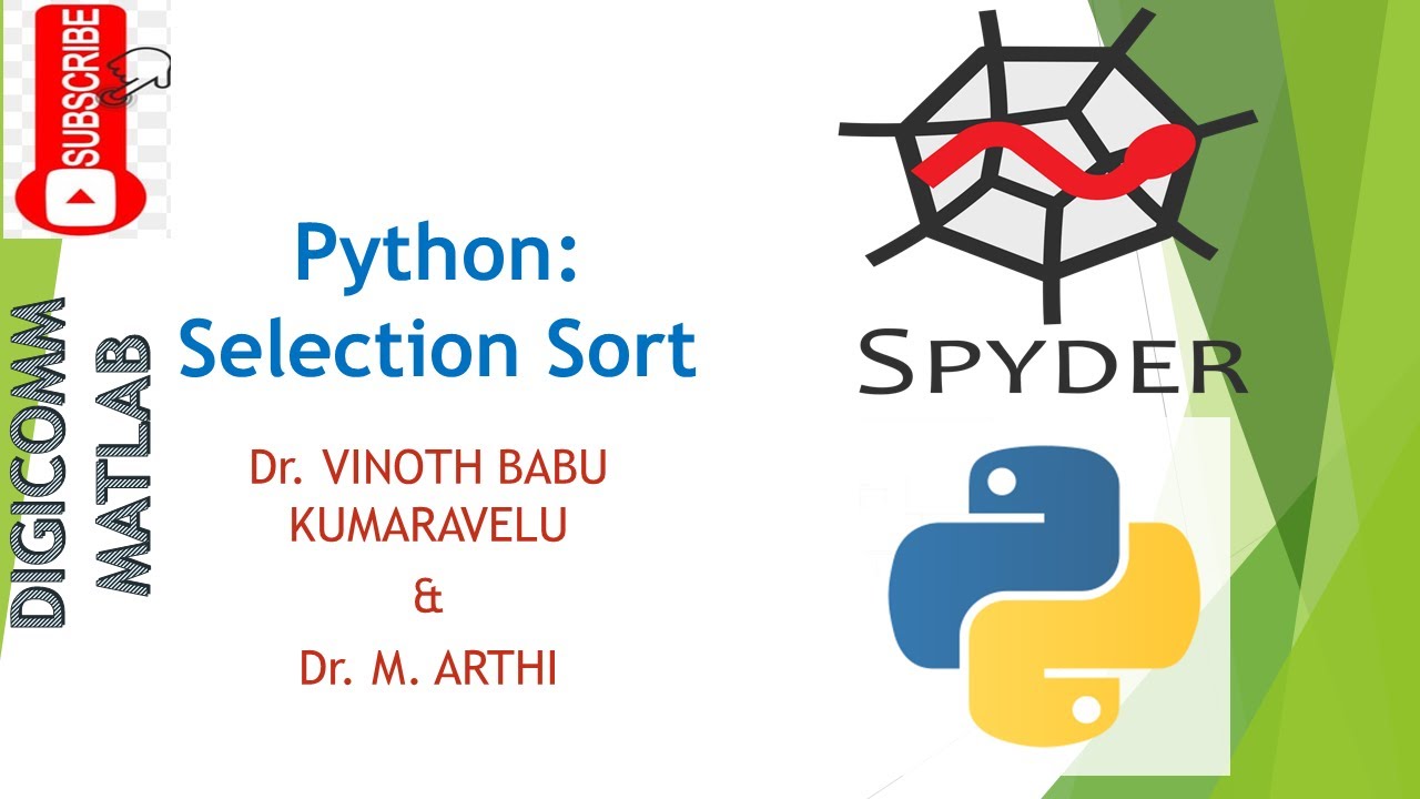 Python: Selection sort by Dr. Vinoth Babu Kumaravelu - YouTube