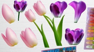 Tulip Flowers Coloring Pages||Pink Tulip||Purple Tulip||Coloring Tulips for Kids| screenshot 5