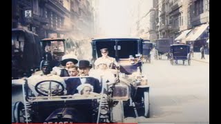 4k 60fps A Trip Through New York City in 1911 The streets of Manhattan (NYC) [Color]