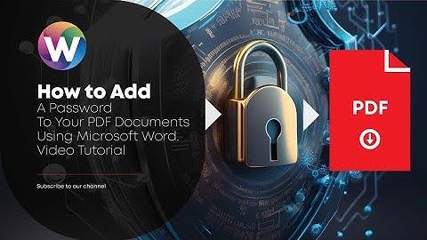 How to add a Password to a PDF Document using Microsoft Office Word | Video 1