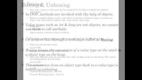 Boxing and Unboxing  c#