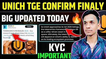 🔥Unich Airdrop Tge Listing Confirm 🛜 Unich Airdrop New Update Today ~Unich Airdrop Kyc Verification 