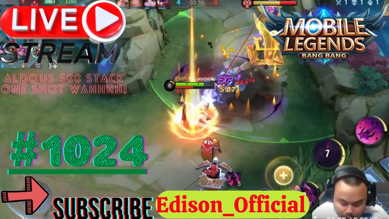 Edison_Official | Mobile Legends: Bang Bang | Aldous 500 stack one shot wahhhh! | 
