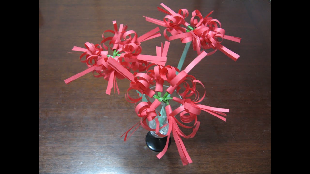 Kimie Gangiの工作教室 赤い上質紙と園芸用ワイヤーで作る彼岸花動画 How To Make The Cluster Amaryllis Youtube