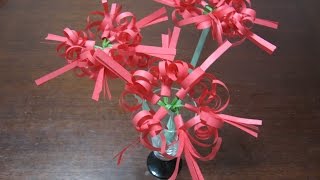 Kimie Gangiの工作教室 赤い上質紙と園芸用ワイヤーで作る彼岸花動画 How To Make The Cluster Amaryllis Youtube