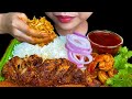 EATING SPICY FISH CURY||FRIED FISH CURRY, SHRIMP CURRY WITH RICE