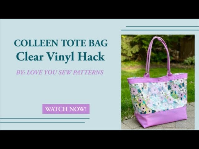 Clear Glitter Vinyl Tote Love Bag 