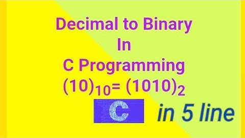 Decimal to binary without loop in 5 lines of code in C/C++  #c_programming#codewithharry #turboC