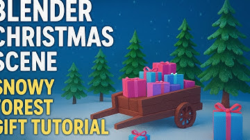 create cozy christmas cart in a snow forest |blender tutorial