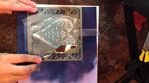 Double Stenciling With Translucent Embossing Paste And Glitter