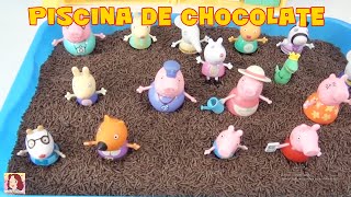 Piscina de chocolate com Peppa Pig e sua turma! #peppapig #tiacris #piscinadechocolate