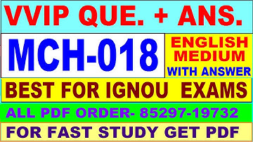 MCH 018 important questions with answer in English | mch 018 Previous Year Question Paper