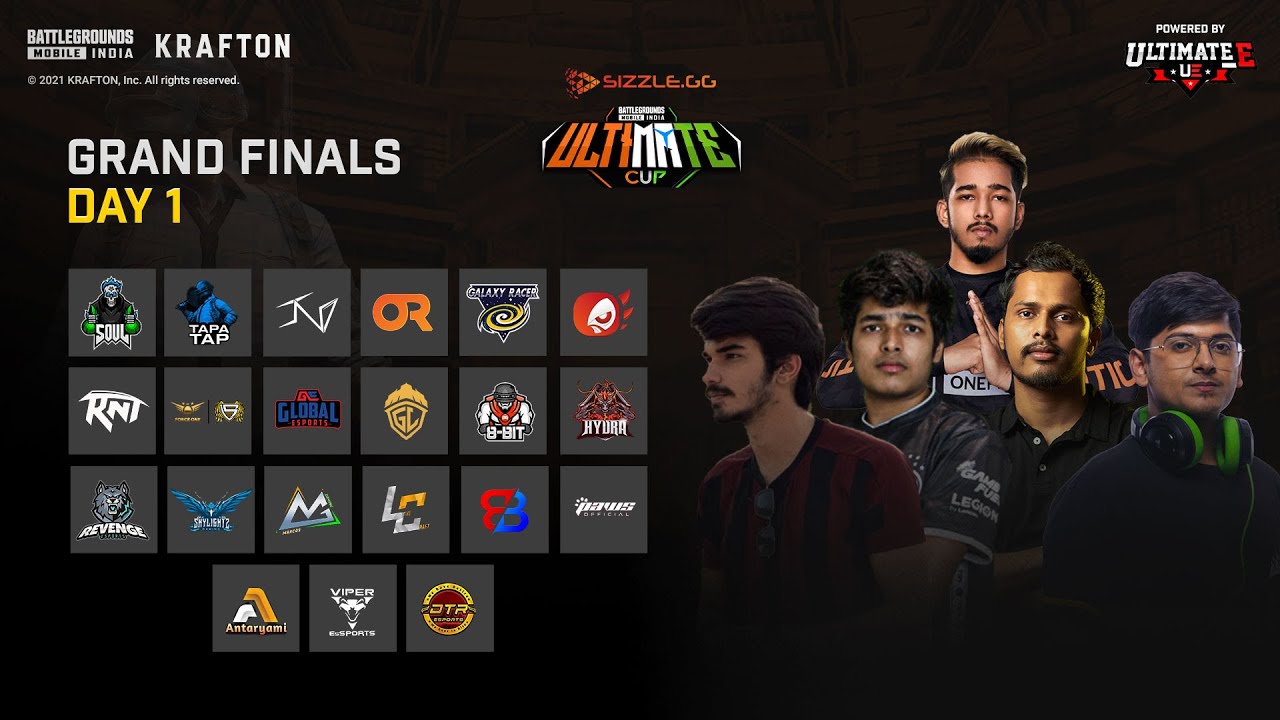 BGMI Ultimate Cup - Sizzle.gg | Grand Finals - Day 1 Ft. Soul, Tapatap, Ind, Gxr, RedOwl & More