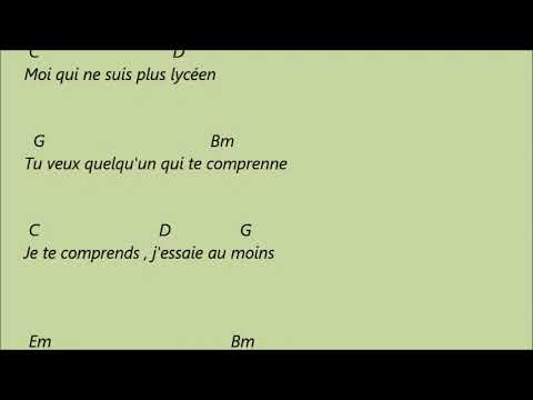 Philippe Chatel - Ma lycéenne . Karaoké d accords pour accompagner la chanson a la guitare .