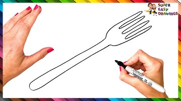 How To Draw A Fork Step By Step 🍴 Fork Drawing Easy