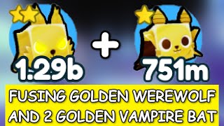 HALLOWEEN EVENT FUSING 1 GOLDEN WEREWOLF AND 2 GOLDEN VAMPIRE BAT (Pet Simulator X- HALLOWEEN)