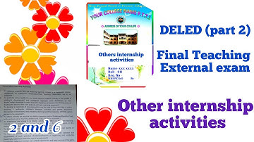 Other internship activities deled part2 /final Teaching External exam /other internship activities