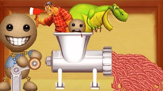The Buddy vs Mad Jack, T-Rex in Meat Grinder | Kick The Buddy