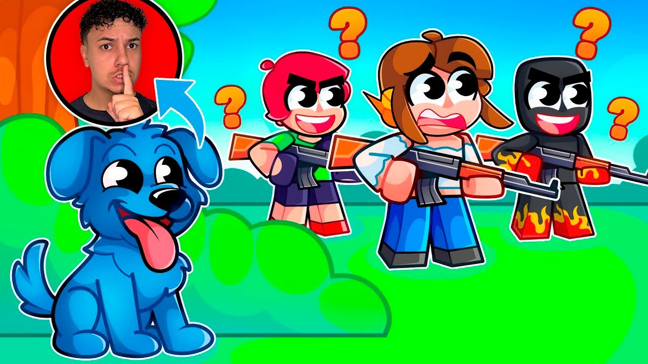 VIREI CACHORRO no ESCONDE-ESCONDE do ROBLOX!