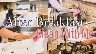 AFTER BREAKFAST CLEAN WITH ME | QUICK CLEAN UP 🧼🧹 | 33 WEEKS PREGNANT