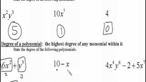 Polynomials  Classifying and Arranging