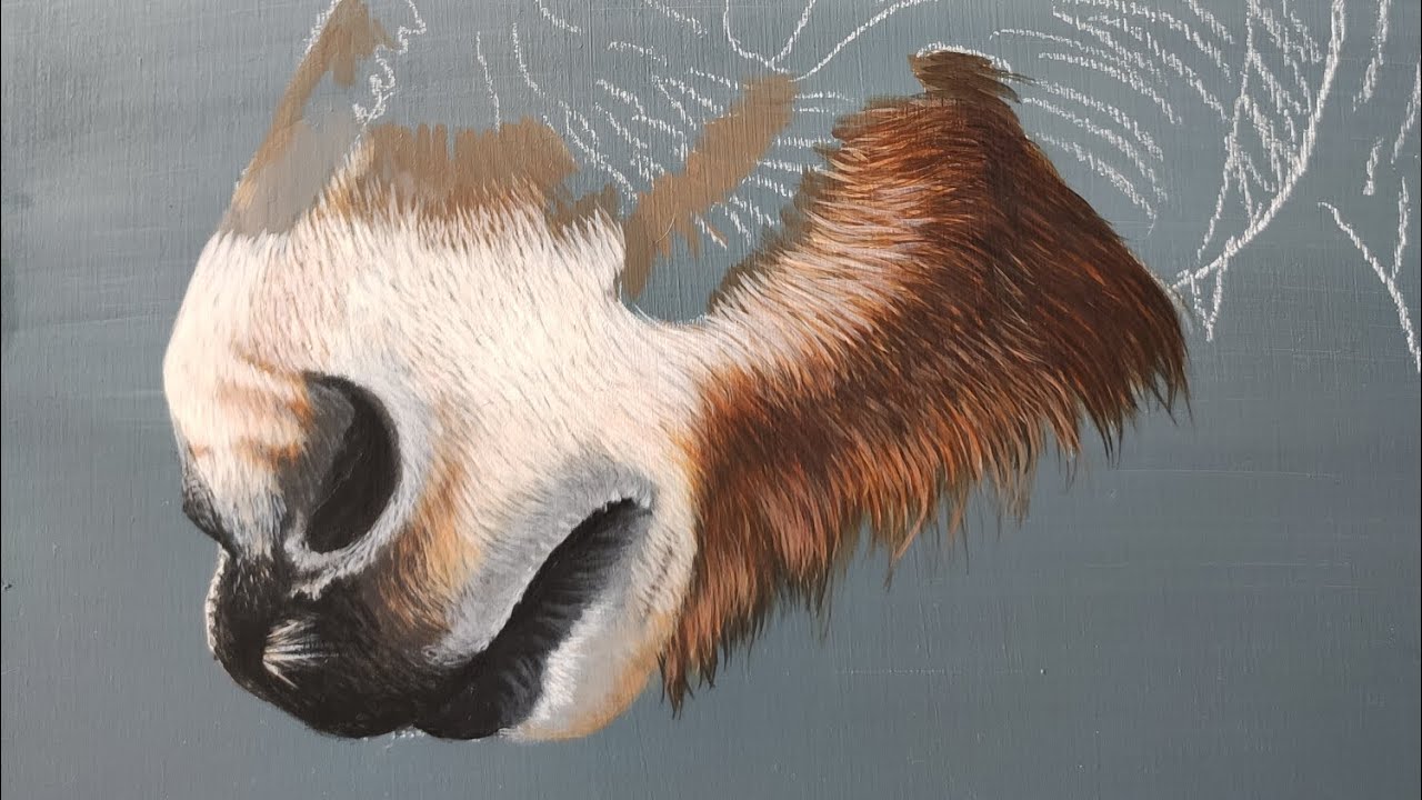как нарисовать шерсть лошади акрилом часть 2. how to paint horse hair