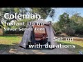 Campsite set up (Coleman Instant Up 6P Silver Series Tent)