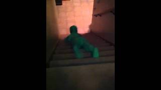 Morphsuit down Stairs