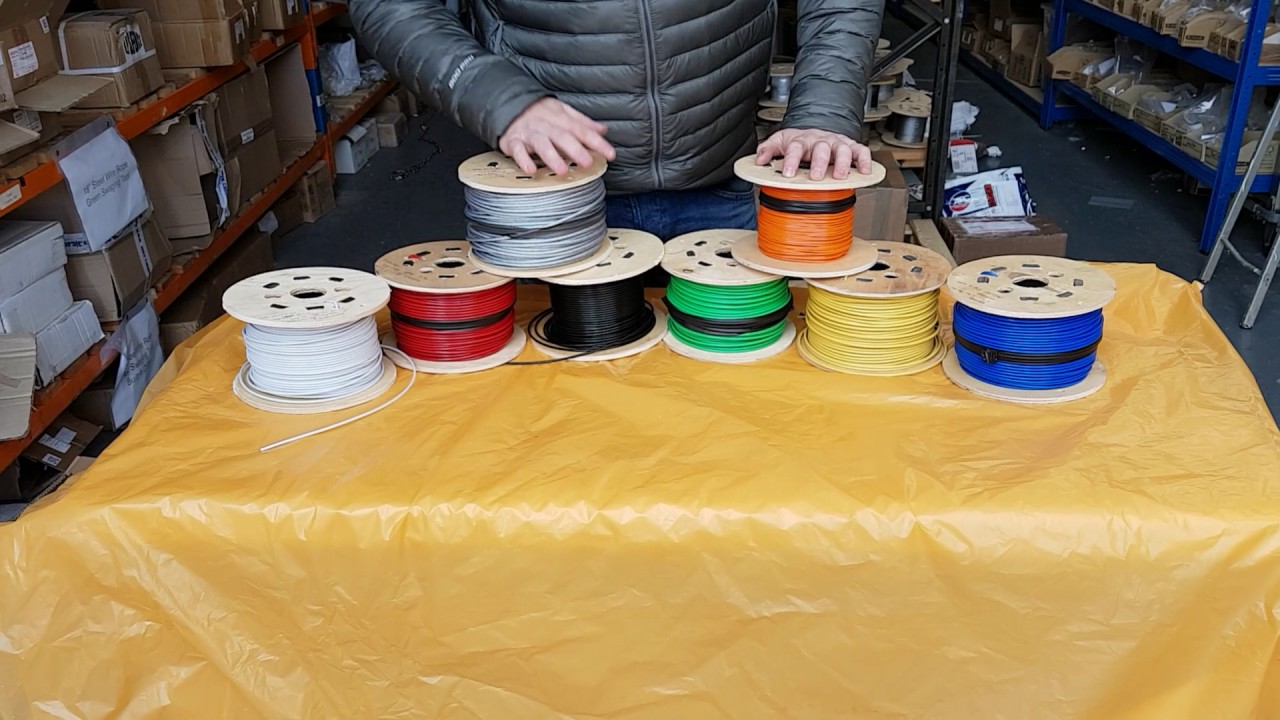 PVC Plastic Coated Steel Wire Rope Many colours to choose from GSproducts.co.uk YouTube