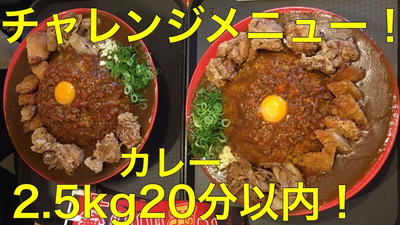 【チャレンジメニュー】フジヤマドラゴンカレー！2,500gを20分以内！【双子】【大食い】
